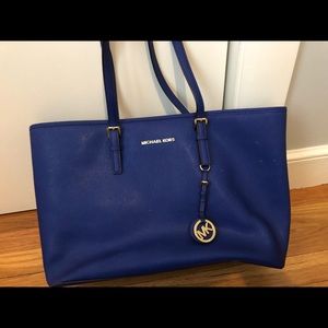Michael Kors royal blue tote bag
